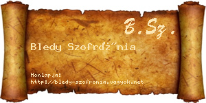 Bledy Szofrónia névjegykártya